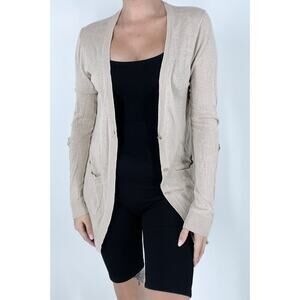Michael Michael Kors Tan Knit Long Sleeve Cardigan Size Small